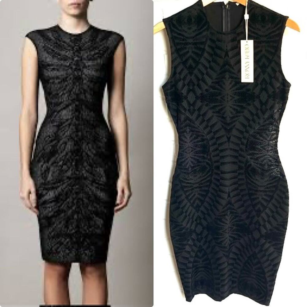 NWT Ronny kobo Dress $378 Sz L Mars dress Tropez flocked mesh